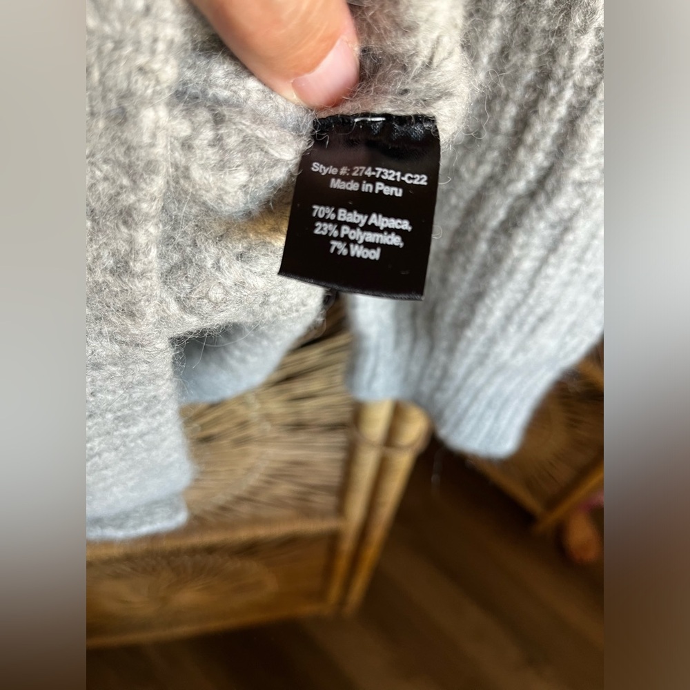 Jenni Kayne Gray Chunky Rib Knit Button-Up Cardigan - Picture 5 of 6